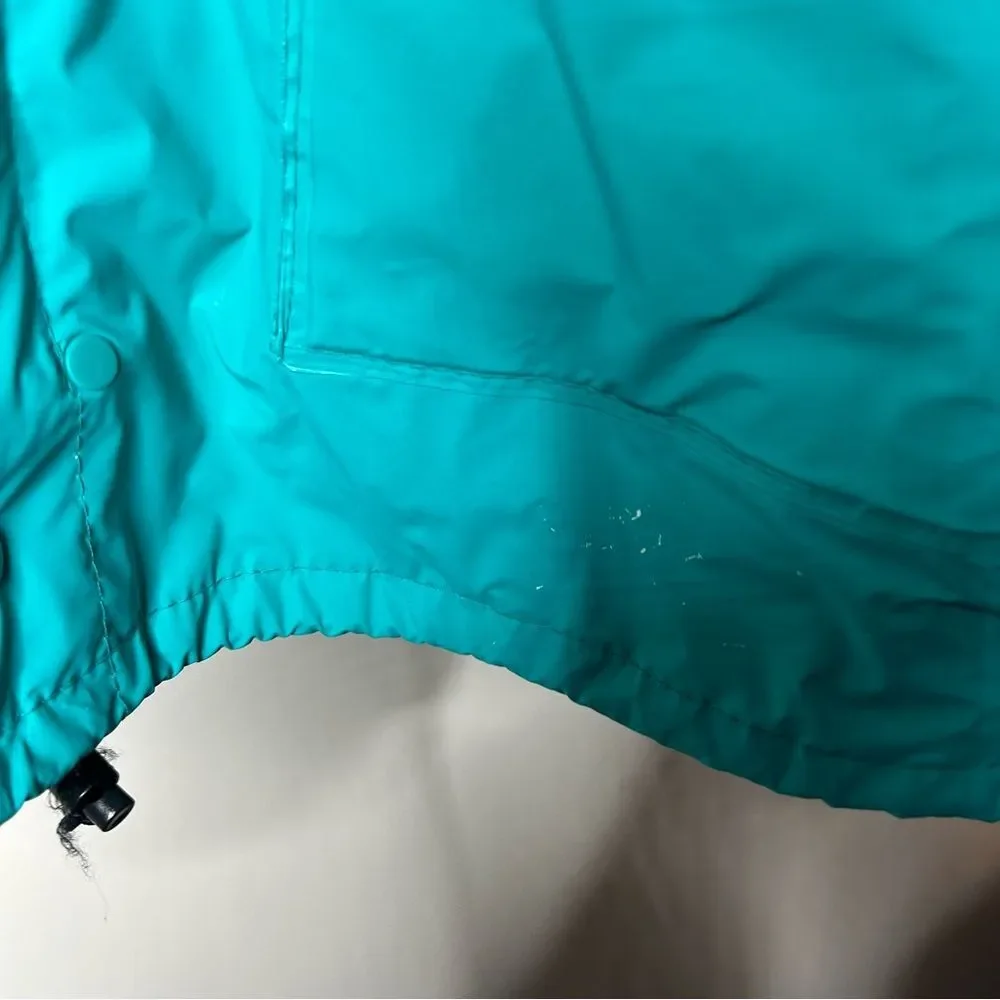 Vintage 90s 1990s Columbia Teal and blue waterproof PVC Jacket large - Picture 4 of 8